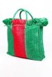 Gucci Bag Cestino Raffia Green Red Web Stripe Tote Sale