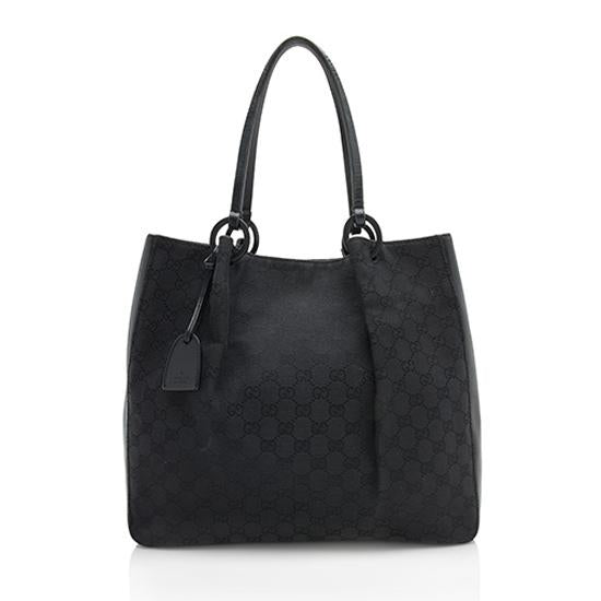 Gucci GG Canvas Leather Ring Large Tote on Sale