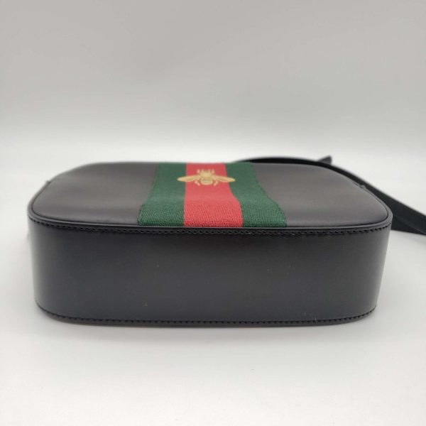 Gucci Bee Camera Black Leather Crossbody Bag Online