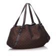 Gucci Brown Dark Canvas Fabric GG Pelham Tote Bag Italy Hot on Sale