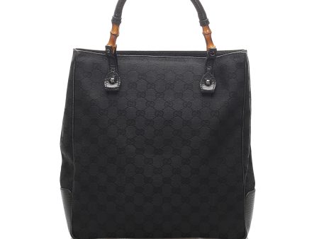 Gucci GG Canvas Bamboo Tote  (SHG-13780) For Discount