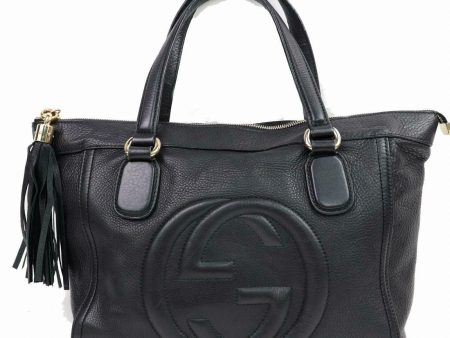 Brand Inspired Gucci Hand Bag Sohotote Black Leather (SHC1-15095) Online now