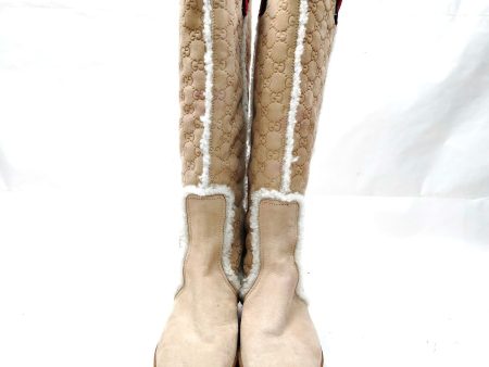 Gucci Boots Women Beiges Suede on Sale