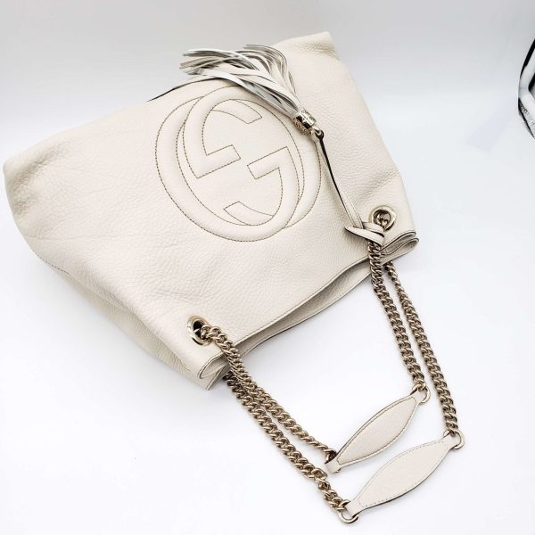 Gucci GG Soho on Chain Medium White Shoulder Bag Online