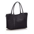 Gucci Black Canvas Fabric GG Tote Bag Italy For Cheap