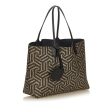 Gucci Black Coated Canvas Fabric GG Caleido Reversible Tote Italy Online now