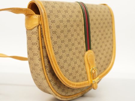 GUCCIAuth  Sherry Line Micro GG 007 89 1095 Women s PVC Shoulder Bag Beige Supply