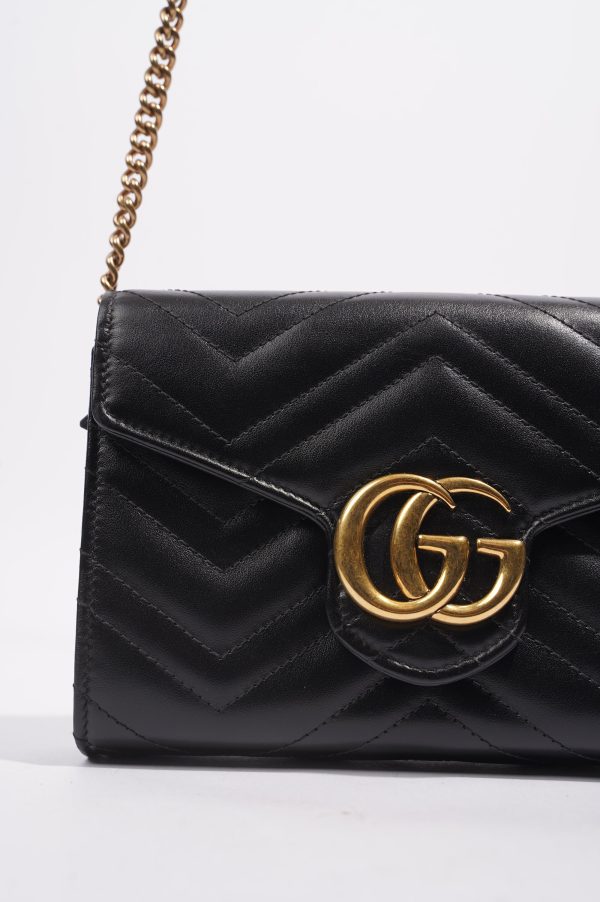 Gucci Womens GG Marmont Bag Black Matelasse Mini on Sale