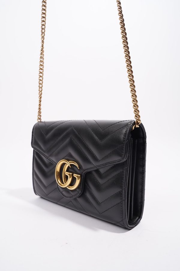 Gucci Womens GG Marmont Bag Black Matelasse Mini on Sale