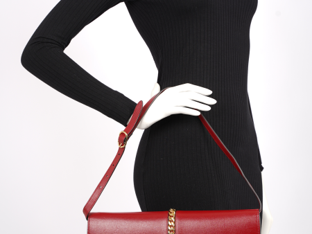 Gucci Womans Sylvie 1969 Shoulder Bag Red Medium Online now