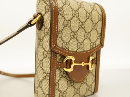 GUCCIAuth  Horsebit 625615 Women s GG Supreme Shoulder Bag Beige,Brown Online Sale