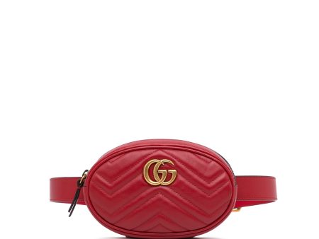 Gucci GG Marmont Belt Bag Red Matelassé Online Hot Sale