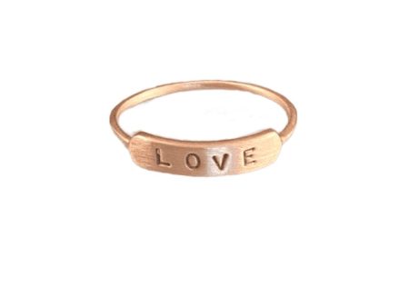 14K Solid Rose Gold LOVE Ring Discount