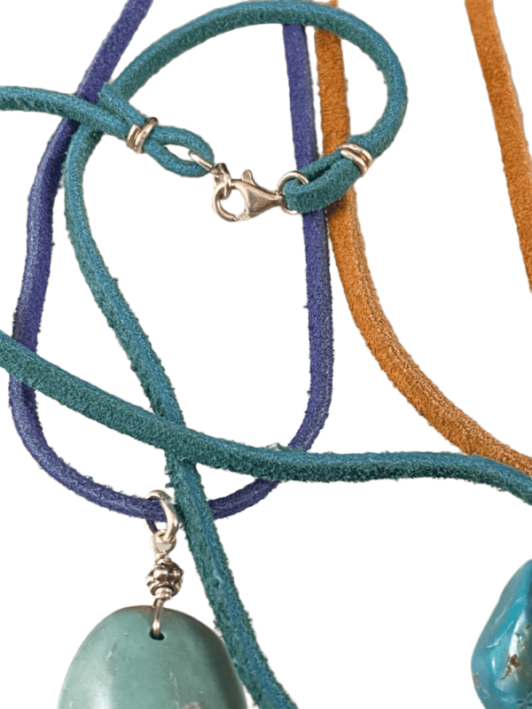 16  Turquoise on Colored Suede Necklace   2 Online Hot Sale