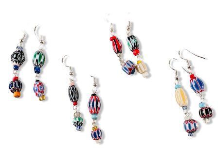 African Glass Bead Earrings Cheap