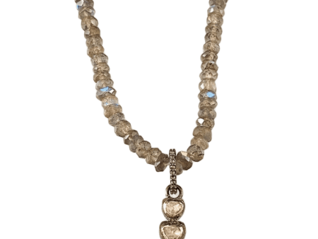 21” Sterling Rose Cut Diamond & Labradorite Gem Necklace Online Sale