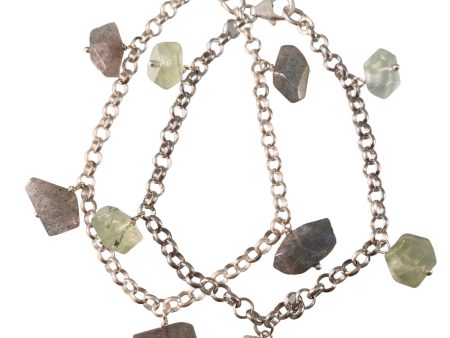 Sterling Silver Prehnite or Labradorite Gemstone Bracelet For Sale