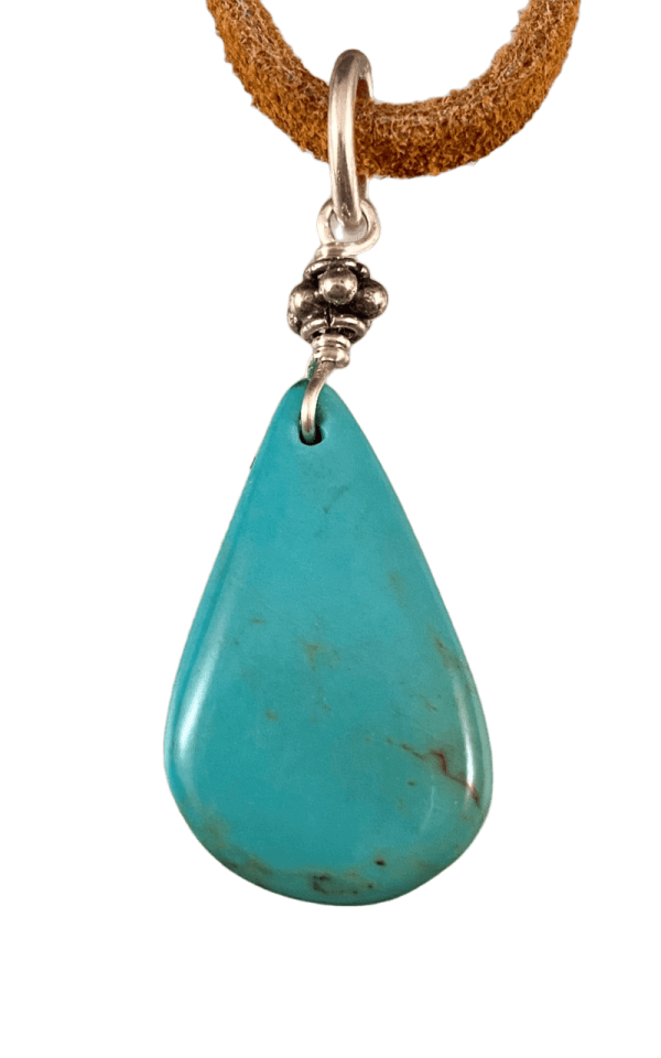 16  Turquoise on Colored Suede Necklace Online Hot Sale