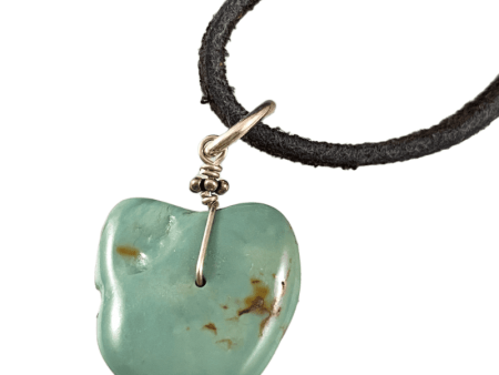 16  Turquoise Nugget on Black Suede Necklace Hot on Sale